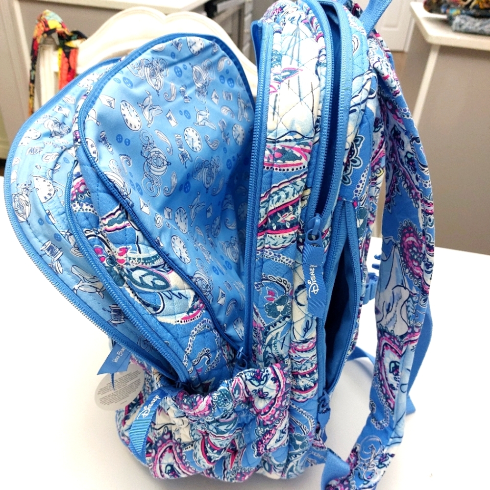 Vera Bradley Disney Cinderella Paisley XL Campus Backpack NWT - Picture 3 of 7